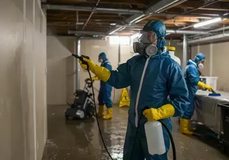 Basement Sanitization and Antimicrobial Treatment process in Metamora, IL