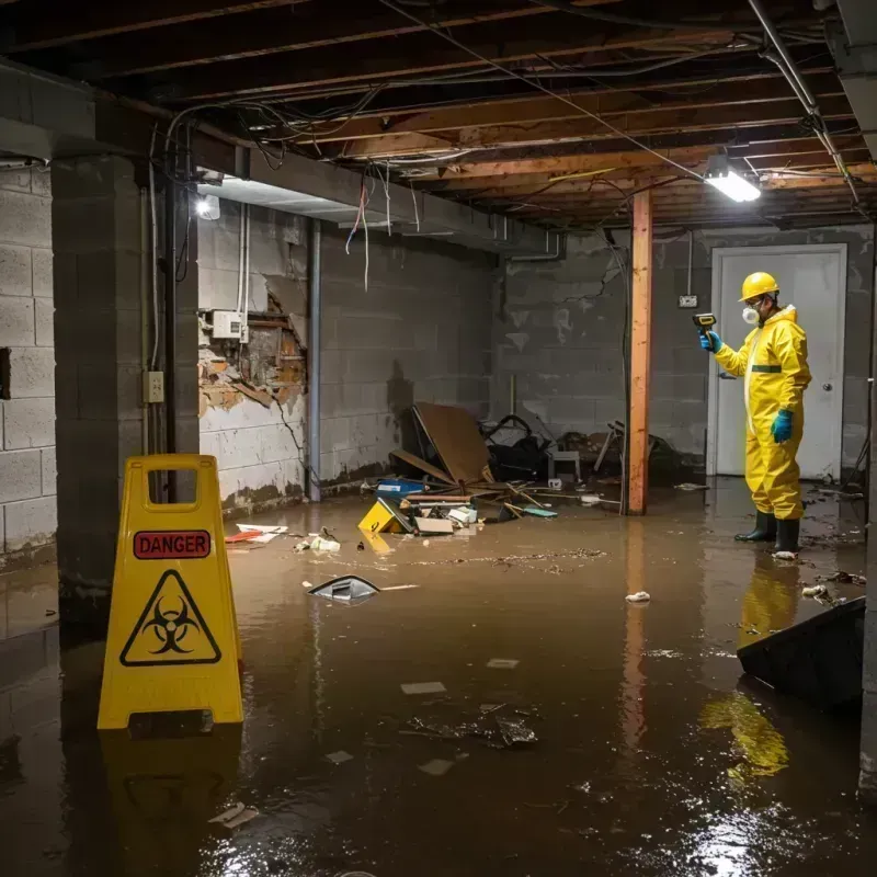 Flooded Basement Electrical Hazard in Metamora, IL Property